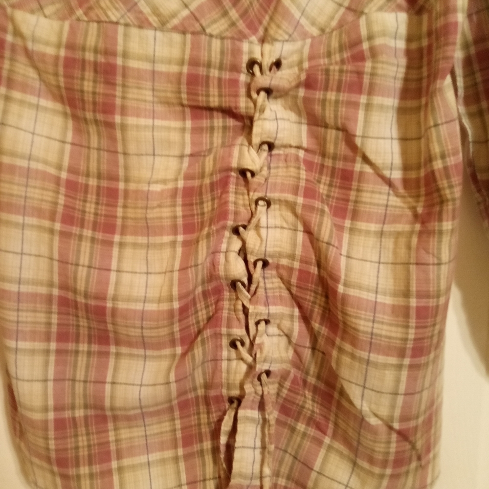 Whimsigoth Fairy Grunge Cottagecore Earthy Color Scheme Corset Flannel Size S - Picture 5 of 7